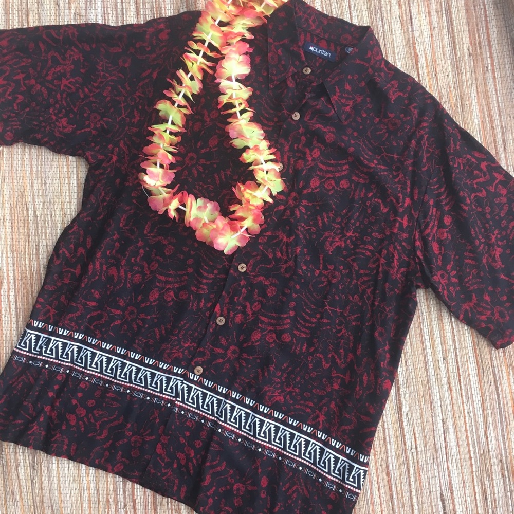 Men’s Tribal Pattern Camp Shirt LG
